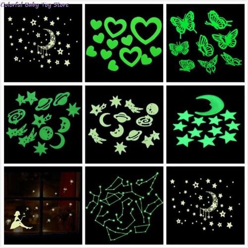 Glow In The Dark Stars Stickers Kids Bedroom Room Home Wall Decor