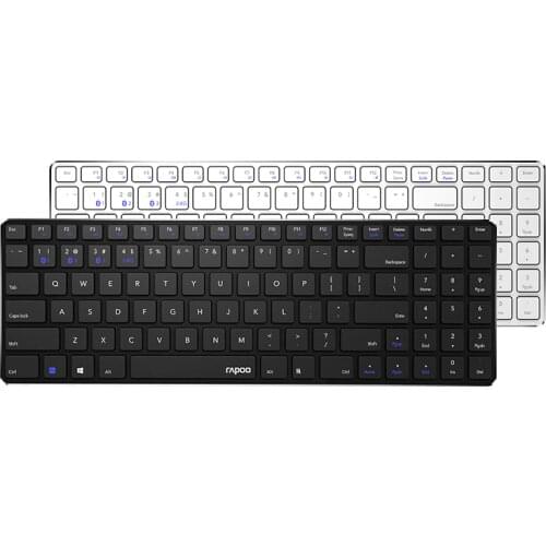 New Rapoo E9300G Bluetooth/2.4G Multi-Media 4.5mm Ultra-Slim Wireless Keyboard for Laptops Desktops PC with 4 Devices Connect