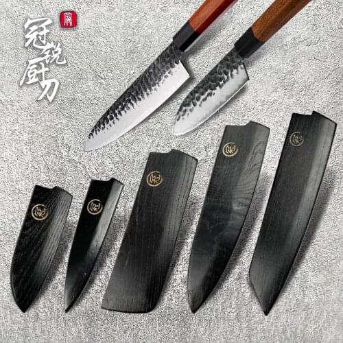 Chefs knife Japanese Gyuto Santoku Petty Nakiri Kiritsuke Protector Blade Wooden Scabbard Kitchen Knives Sheath Saya Guard NEW