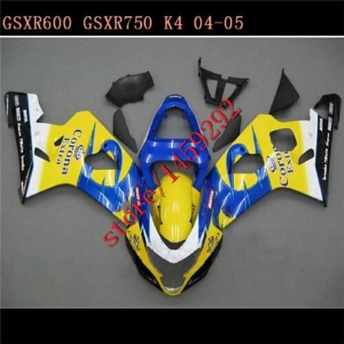 Fairing for GSXR600 750 K4 04 05 GSXR600 GSXR 750 K4 04 05 GSXR600 750 2004 2005 yellow blue white black Fairings workbody kit