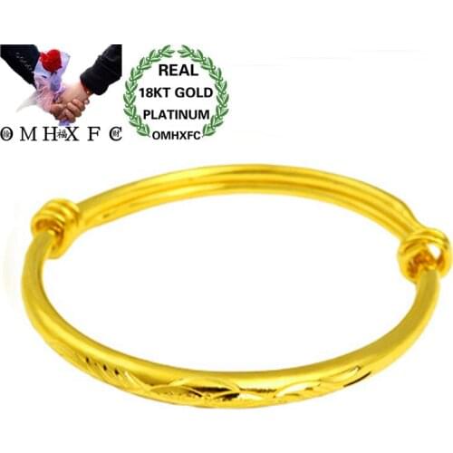 OMHXFC Wholesale European Fashion Woman Girl Party Wedding Gift Kiss Fishes 18KT Gold Bangles Bracelets BE10