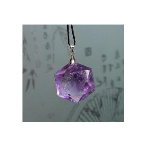 Free shipping Natural amethyste big satellite pendant facets with rope free shipping