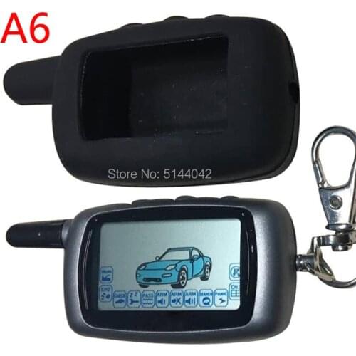A6 LCD Remote Control + Silicone Case for Russian Vehicle Security 2 way Car Alarm Twage Starline A6 Keychain KGB FX-3 FX3 FX 3