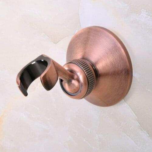 Retro Antique Red Copper Brass Bathroom Hand Held Mixer Shower Head Holder Bracket Wall Fixture Bathroom Accessory ash064