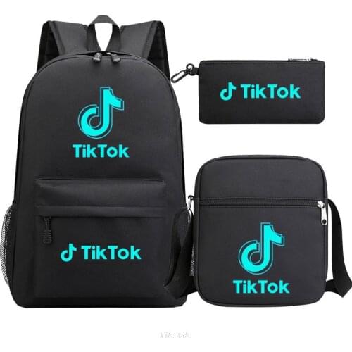 TIK TOK USB Backpack Print Students Schoolbag Travel Laptop Female Male School Bag Rucksack