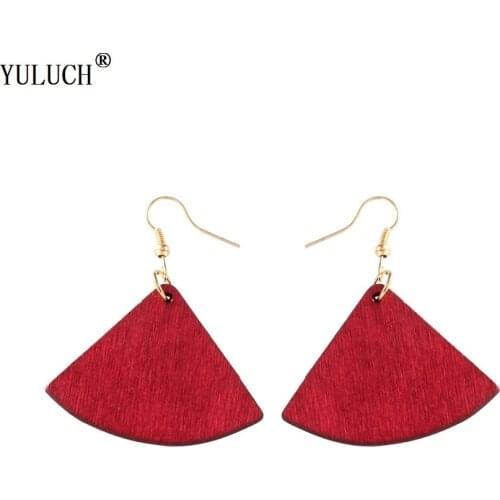 YULUCH New Design Natural Wooden Earrings Handmade Geometric Wooden Earrings For Woman Girls Party Fashion Jewelry