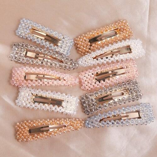 Cute fashion colorful rhinestone crystal hair clips pins grips barrette hair clips pins grips headwear accessories