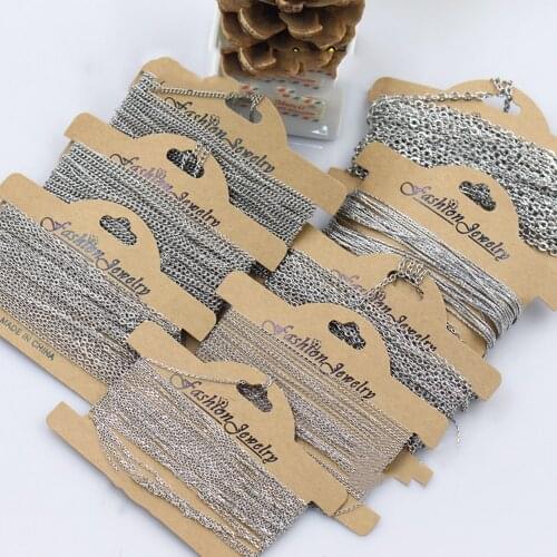 5 m welded 304 stainless steel flat cross chain rice bead chain O-shaped ultra-fine chain DIY necklace ear jewelry material