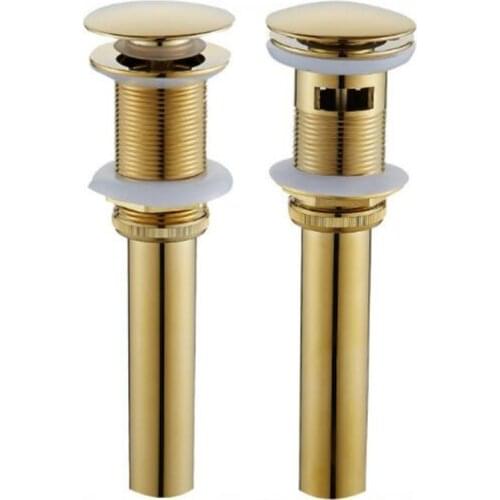 Gold silver Bathroom Sink Pop-Up Sink Drain Canister With Hair Plug Filter Overflow Trap Gold Solid Brass Accessories