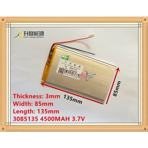 1PCS 3.7V lithium polymer battery 3085135 4500MAH mobile power Tablet PC MID