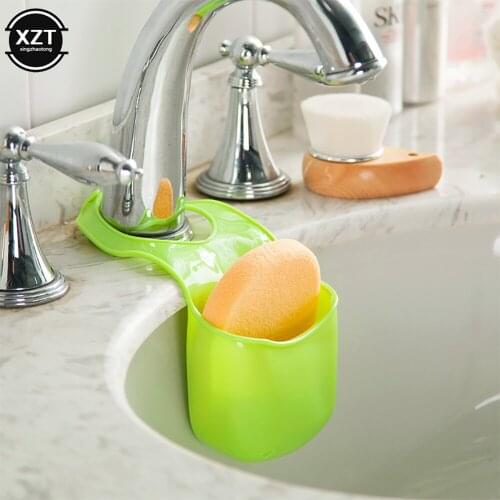 1 Pcs Kitchen Bath Rack Snap Fastener Sink Hanging Storage Bag Basket Organizer Bathroom Box Drain Faucet Sponge Holder Gadgets