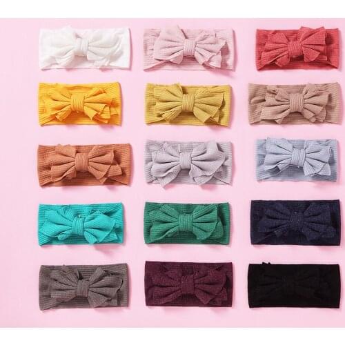 2019 Baby Girl Headbands Knitted Newborn Baby Bows Haarband Turban Infant Head Bands Hairbands For Kids Girls Hair Accessories