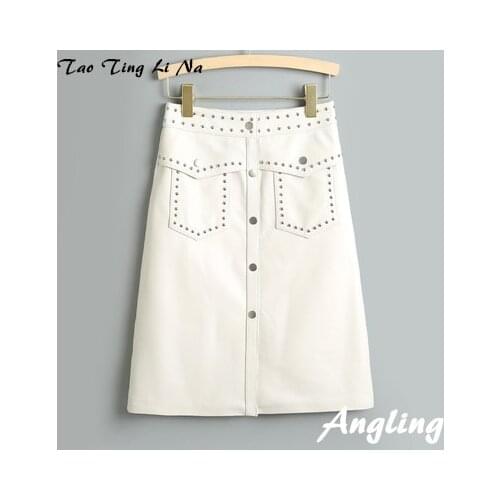 2021 Women New Genuine Real Sheep Leather Skirt J4