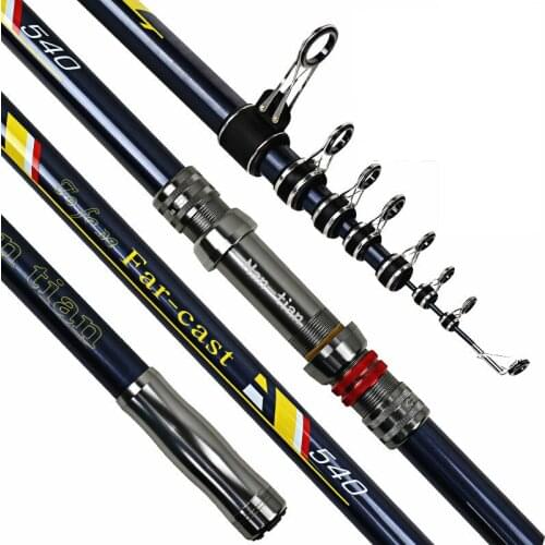 3.6m -5.4m Rock Fishing Canne Super Hard Ultra Light Seawater Fishing Olta Distance Throwing Poles Telescopic Fishing Rod Pesca