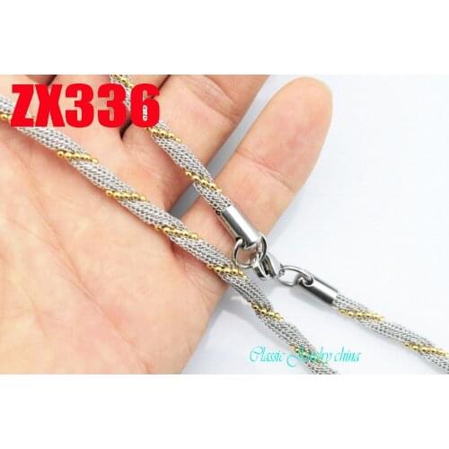 4mm net chain stainless steel necklace set with beads chain fine ladys fashion Jewelry 20pcs ZX336