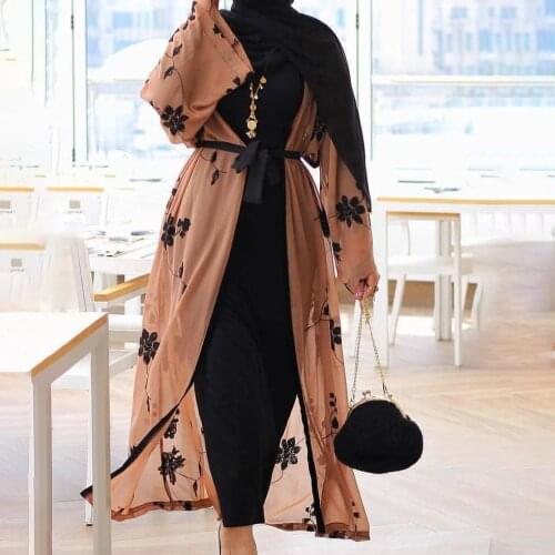 Abaya Dubai Chiffon Kimono Islam Muslim Hijab Dress Abayas For Women Kaftan Caftan Turkish Islamic Clothing Robe Coat