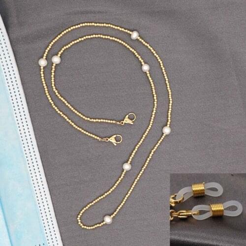 Go2Boho Chain For Women Mask Chains Lanyard Straps Sunglasses Jewelry Freshwater Pearl Necklace 2021 Trendy Gold Tone Necklaces