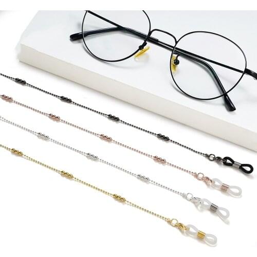 Women Fashion Beads Sunglasses Chains Gold Eyeglasses Chains Mask Chain Holder Necklace Eyewear Retainer Accessories