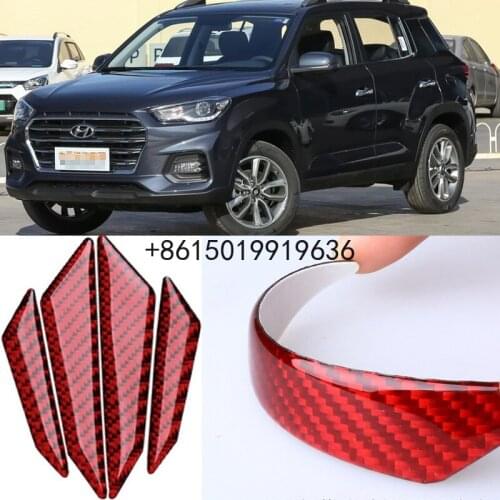 For Hyundai IX35 Car Side Door Edge Guard Bumper Trim Protector 4pcs PVC carbon fiber Stickers