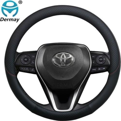 For Toyota Corolla Allion Levin GT Corolla Cross Car Steering Wheel Cover Leather Anti-slip 100% DERMAY Brand Auto Accessories