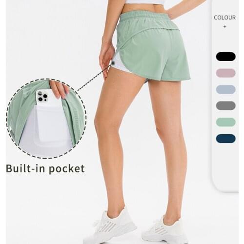 Hot Double Layer Yoga Women Sexy Trousers Fitness Gym Running Shorts Ladies Sport Athletic tights Spandex Black Yoga Shorts