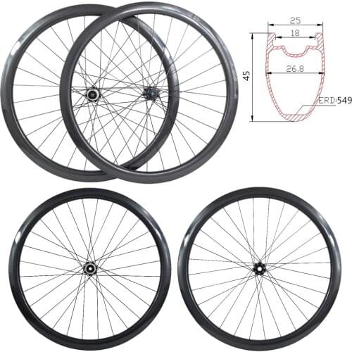 1440g 1Piar 45mm Wheelset Lock Disc-Brake Centerlock-Disk Gravel Bike Tubeless/Clincher 700C Cyclocross Wheel