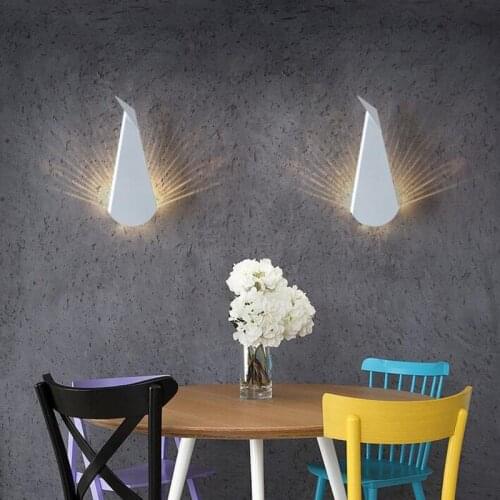 L Nordic simple modern bedroom bedside wall lamp peacock creative personality aisle TV background wall led lamps led
