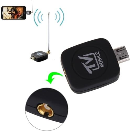 Mini Micro USB 2.0 DVB-T Digital TV Tuner Receiver with Antenna for Android Phone Tablet PC Black