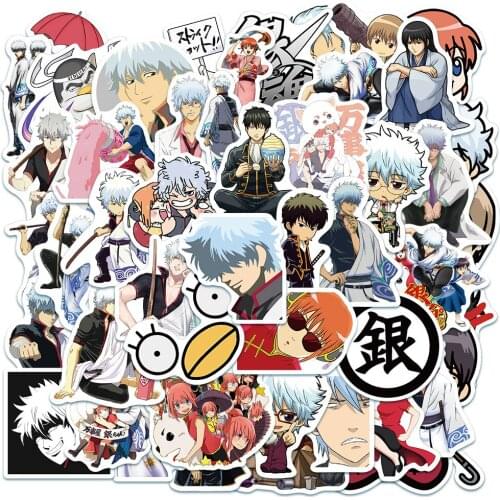 10/50pcs Japanese Anime GINTAMA Stickers For DIY TOY Skateboard Snowboard Laptop Luggage Bicycle Suitcase Kids Stickers