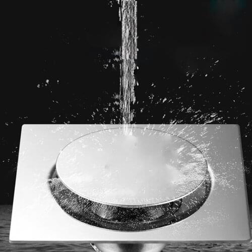 Floor Drain Bouncing Hotel Shower Silver Durable Deodorant Square Stainless Steel Waste Easy Clean Bathroom Pedal Type Cover