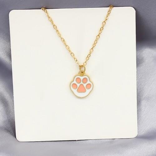 Animal claw Pendant Necklace Cat and dog cute paws Cartoon fun Necklace clothes sweater chain Womens jewelry