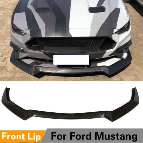 Front Bumper lip Spoiler For Ford Mustang 2-Door 2018 2019 Carbon Fiber Bumper lip Trim