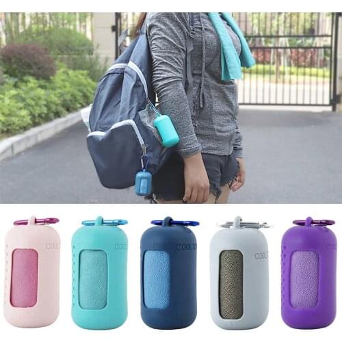 Quick Drying Microfiber Towel Sports Running Outdoor Camping Towel Portable Fitness Gym Towel Yoga Beach Travel Silicone Bag