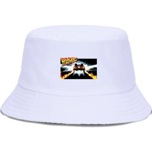 Car Back To The Future Fisherman Caps Foldable Sunscreen Beach Cap Unisex Outdoor Bucket Hat Hip Hop Casual Street Fishing Hats