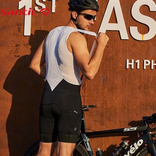 Santic Pro Cycling Team BiB Shorts Breathable Italian Imported Elastic Interface Pads High Elastic Competition Version Shorts