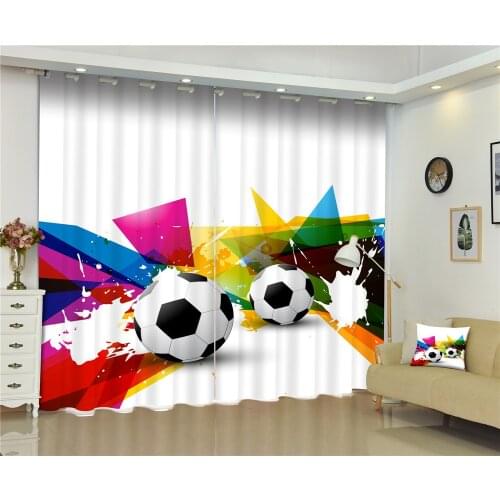 Curtains Football window Luxury Blackout 3D Curtains For Living Room Children Bedroom Drapes cortinas Rideaux Customized size