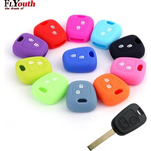 2 Button Silicone Key Cover For Peugeot 106 107 206 207 307 Citroen C1 C2 C3 C4 Xsara Picasso For Toyota Aygo Remote Case Fob