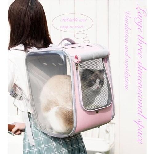 Pet Cat Bag Carrier Backpack Breathable Cat Outdoor Shoulder Bag For Small Dogs Cats Portable Foldable Space Capsule Pet Supplie