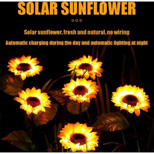 LED Sunflower Solar Lamp Outdoor Decoration Courtyard Landscape Community Garden Ground Inserted Waterproof Lawn Lamp