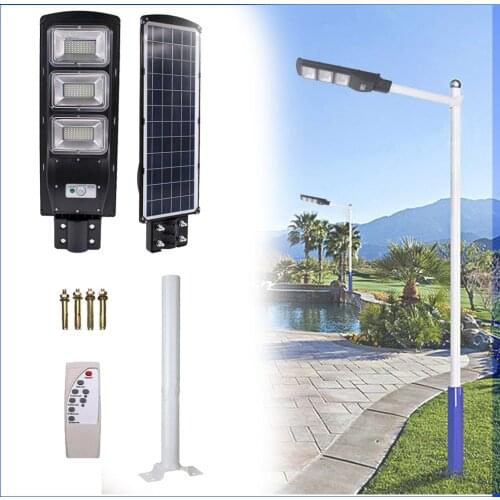 90W COB Solar Street Light LED Outdoor IP67 Dusk-to-Dawn ABS Area Road Spotlight