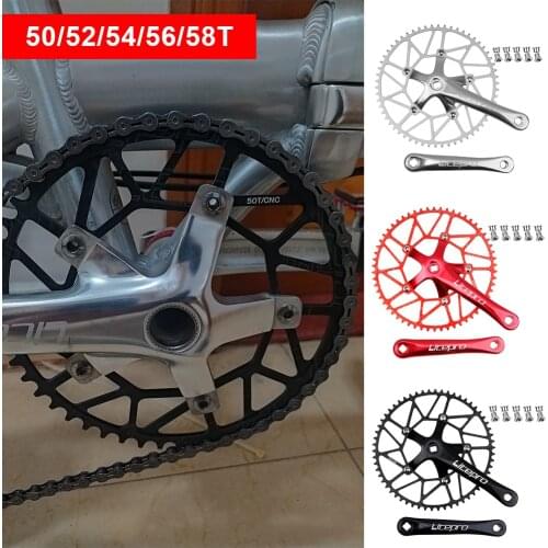 Bike Crankset 170mm Aluminum Alloy Axis 130 BCD 50T 52T 54T 56T 58T Chainring for 9/10/11 Speed with Crank Screw