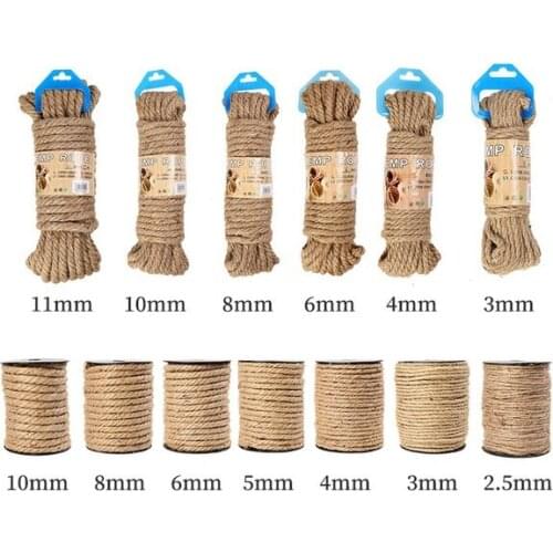 2.5-10mm Ropes Natural Burlap Jute Twine Cord Hemp Retro Rope String DIY Handmde Craft Gift Packing Wedding Home Decor Cords
