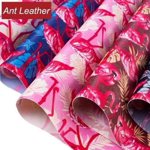 50*138cm Flamingo PVC Faux Leather Fabric Waterproof for Sewing Clothes Accessories Supplies Bag Shoes Craft DIY Handmade