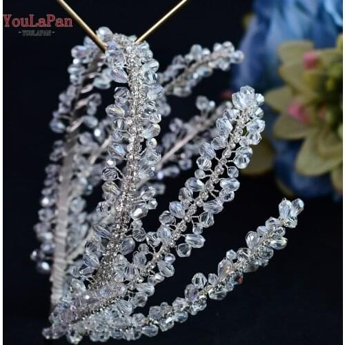 YouLaPan HP382 Wedding Headbands Queen Tiaras and Crowns Rhinestones Bridal Hair Accessories Shining Charm Headband Prom Tiara