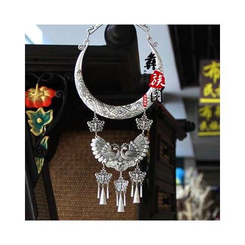 Yunnan Miao, silver collars, peacock ornaments, national wind seedlings, Silver Necklace ornaments