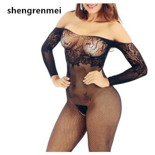 Shengrenmei 2019 Lady Sexy Lingerie Latex Teddies Bodysuits Women Erotic Fishnet Nightwear White Underwear Costumes Dropshipping
