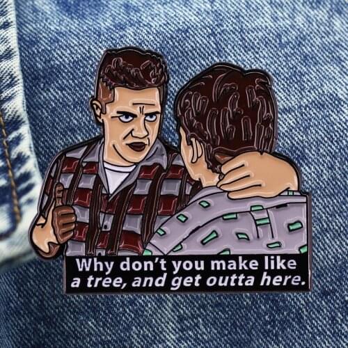 Interesting Celebrity Quote Cartoon Brooch Metal Enamel Lapel Badge Collect Denim Jacket Backpack Pin Children Fashion Gifts