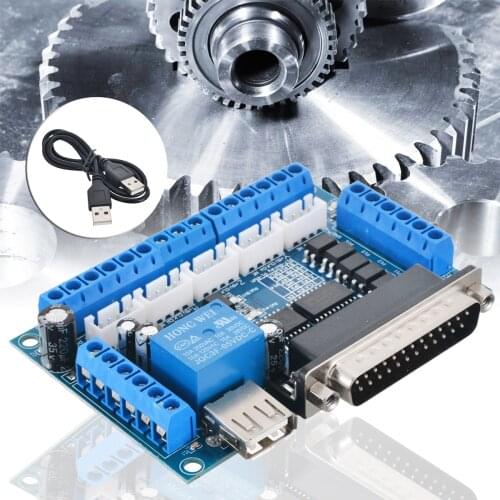 1 Set 5 Axis Breakout Board Interface With USB Cable For Electrical Stepper Motor Driver MACH3 CNC Engraving Machine