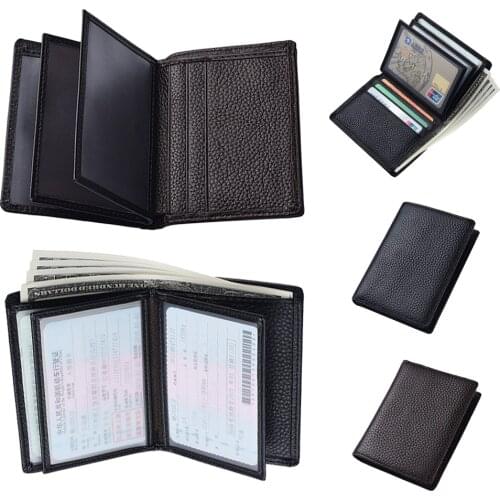 1pcs New Mens Short Wallet Pu Vertical Leather Driving License Bag Permit Card Holder Wallet Valentines Day Gift For Boyfriend