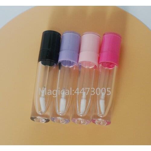 10/20/30/50/100PCS 5ml Empty Lip Gloss Tube Plastic Lipgloss Bottle Container White Black Cap Cylinder Small Lipgloss Wholesale